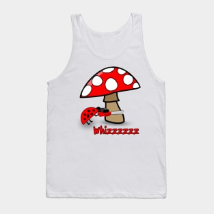 Jealous ladybug sawing a mushroom , Mimiw Tank Top